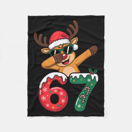 Couverture Polaire Funny Reindeer Dab Six Seven 67 Christmas Dabbing (Devant)