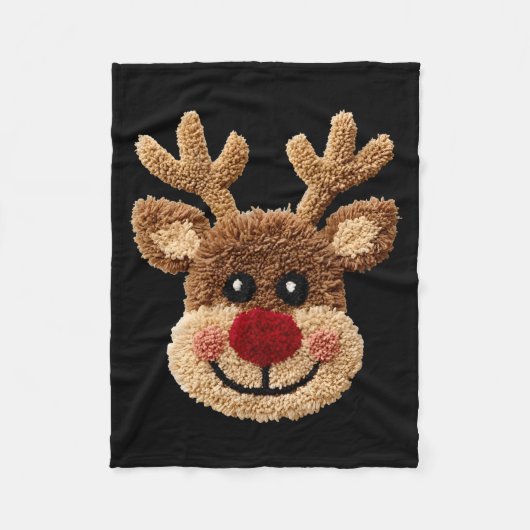 Couverture Polaire Funny Reindeer Rudolph Crochet Merry Christmas Xma (Devant)