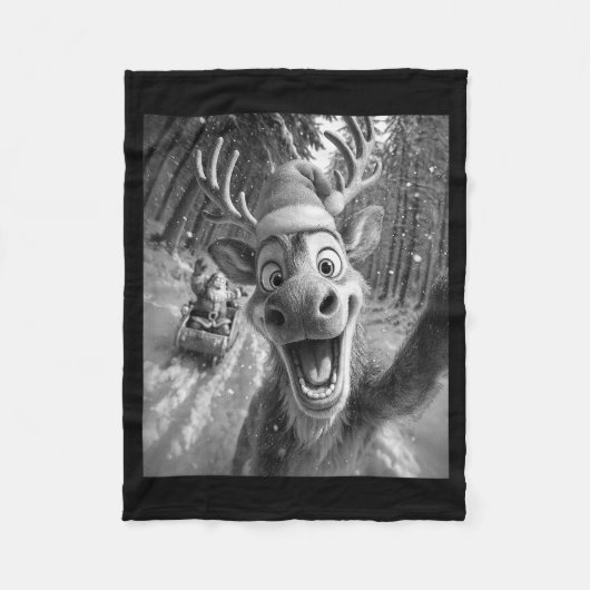 Couverture Polaire Funny Reindeer Selfie Santa Merry Christmas Men Wo (Devant)