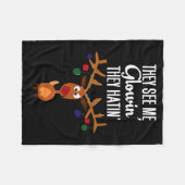 Couverture Polaire Funny Reindeer “they See Me Glowin’ They Hatin’” C (Devant (Horizontal))