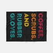 Couverture Polaire Funny Retro Coffee Scrubs Rubber Gloves Nurse Doct (Devant (Horizontal))