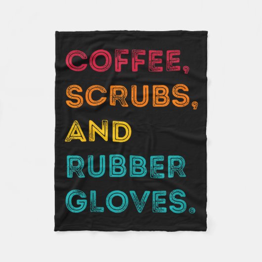 Couverture Polaire Funny Retro Coffee Scrubs Rubber Gloves Nurse Doct (Devant)