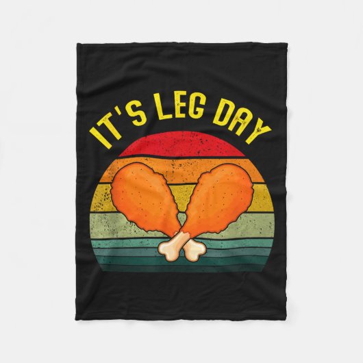 Couverture Polaire Funny Retro Turkey Day Leg It's Leg Day Thanksgivi (Devant)