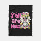 Couverture Polaire Funny Retro Y'all are Nuts Nutcrackers Pink Christ (Devant)