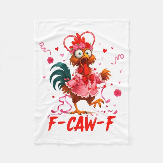 Couverture Polaire Funny Rooster F-caw-f Valentines Day Chicken Fcawf (Devant)