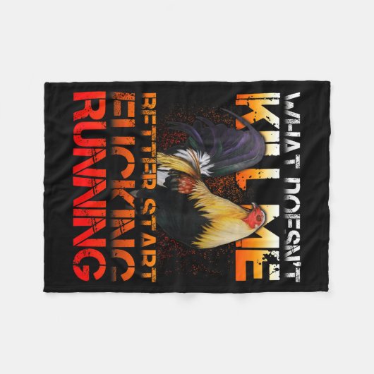 Couverture Polaire Funny Rooster Fight  (Devant (Horizontal))