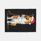 Couverture Polaire Funny Rough Collie Christmas Graphics Dog Lights L (Devant (Horizontal))