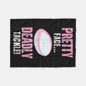 Couverture Polaire Funny Rugby Gift For Girls Pretty Face Deadly Tack (Devant (Horizontal))