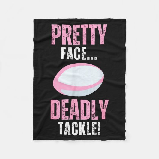 Couverture Polaire Funny Rugby Gift For Girls Pretty Face Deadly Tack (Devant)