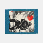 Couverture Polaire Funny Samurai Bigfoot Japanese Art Graphic Tee Ani (Devant (Horizontal))