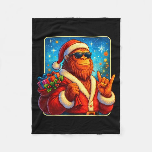 Couverture Polaire Funny Santa Bigfoot Christmas Sasquatch Xmas Boys (Devant)