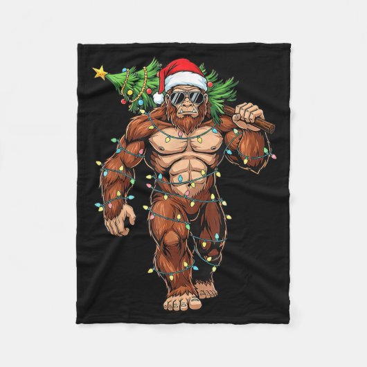 Couverture Polaire Funny Santa Bigfoot Christmas Tree Christmas Crypt (Devant)