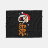 Couverture Polaire Funny Santa Chasing Gingerbread Christmas Cookie  (Devant (Horizontal))