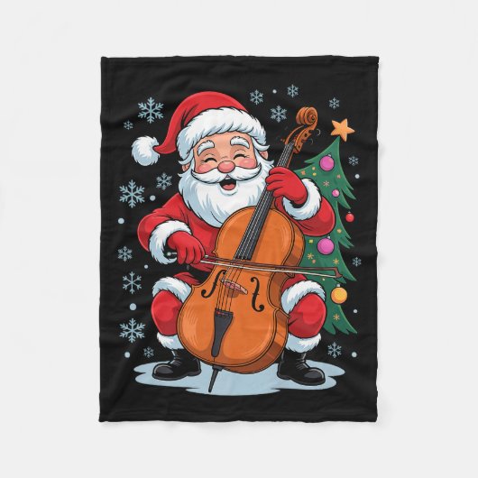 Couverture Polaire Funny Santa Christmas Design Cello Holiday Xmas Pa (Devant)
