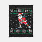 Couverture Polaire Funny Santa Claus Christmas Ice Hockey Ugly Sweate (Devant)