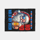Couverture Polaire Funny Santa Claus Christmas July 4th Patriotic Hol (Devant (Horizontal))