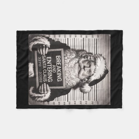 Couverture Polaire Funny Santa Claus Mugshot Christmas – Santa Xmas (Devant (Horizontal))