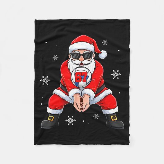 Couverture Polaire Funny Santa Claus Playing Volleyball Six Seven Chr (Devant)