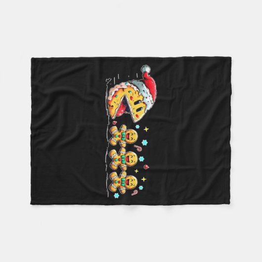 Couverture Polaire Funny Santa Cookies Chasing Gingerbread Christmas  (Devant (Horizontal))