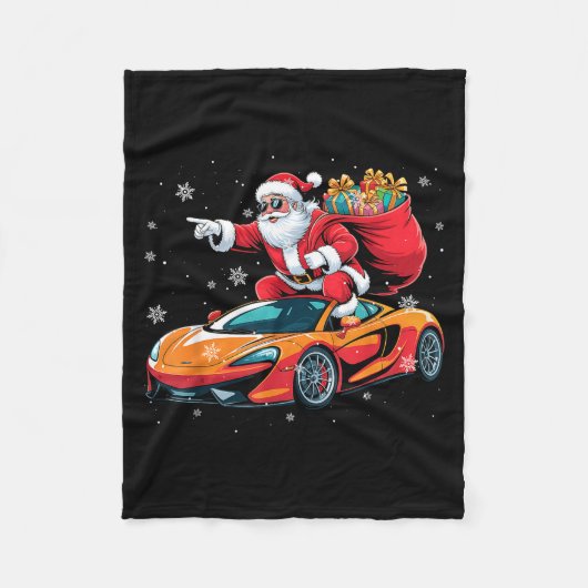 Couverture Polaire Funny Santa Driving Srt Car Xmas Pajama Christmas (Devant)