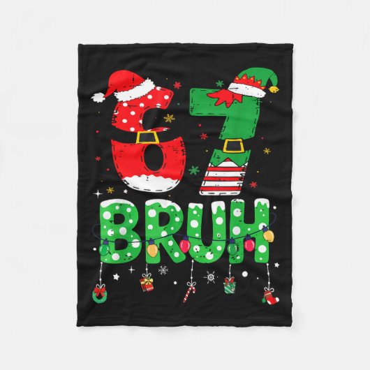 Couverture Polaire Funny Santa Elf 67 Bruh Christmas Meme Six Seven 6 (Devant)