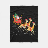 Couverture Polaire Funny Santa Giraffe Sleigh Flying Christmas Night (Devant)