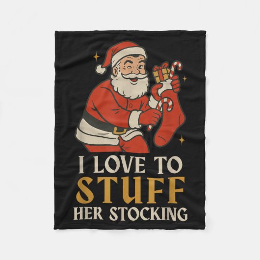 Couverture Polaire Funny Santa I Love To Stuff Her Stock Jingle His B (Devant)