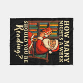 Couverture Polaire Funny Santa lisant 67 Meme Tee Noël Enseignant (Devant (Horizontal))