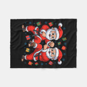 Couverture Polaire Funny Santa Playing Karate Martial Art Christmas X (Devant (Horizontal))