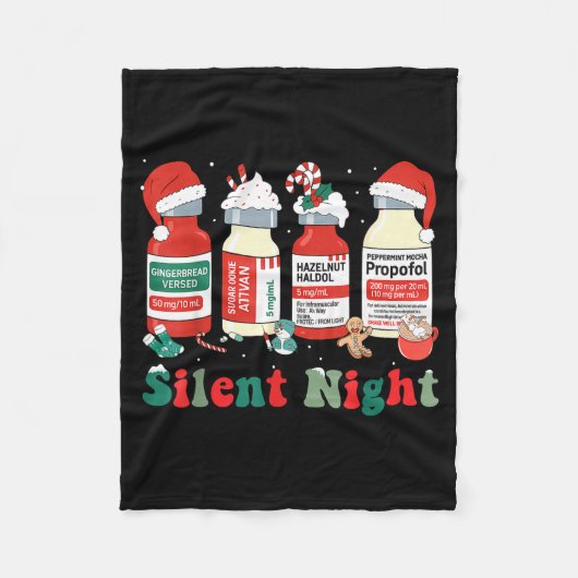 Couverture Polaire Funny Santa Profol Silent Night Icu Nurses Merry C (Devant)