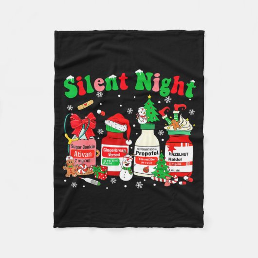 Couverture Polaire Funny Santa Profol Silent Night Icu Nurses Merry C (Devant)