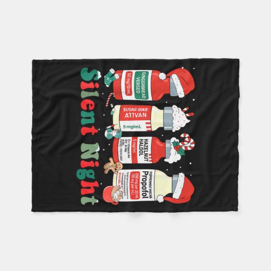 Couverture Polaire Funny Santa Propofol Silent Night Icu Nurses Merry (Devant (Horizontal))