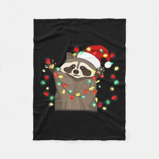 Couverture Polaire Funny Santa Racoon Overstimulated But Festive Xmas (Devant)
