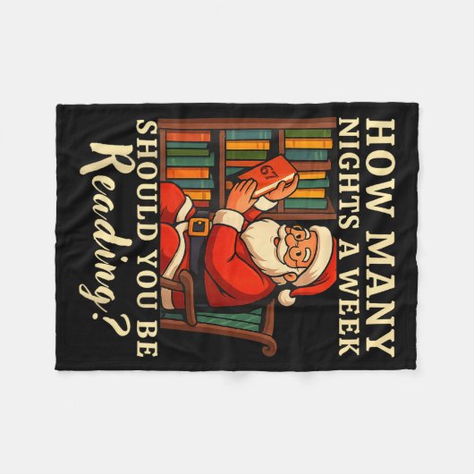 Couverture Polaire Funny Santa Reading 67 Meme Tee Christmas Teacher (Devant (Horizontal))