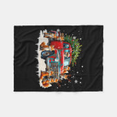 Couverture Polaire Funny Santa Riding Christmas Tree Truck Fox Christ (Devant (Horizontal))