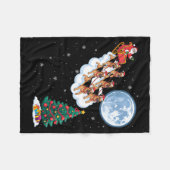 Couverture Polaire Funny Santa Riding German Shepherd Dog Tree Christ (Devant (Horizontal))