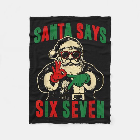 Couverture Polaire Funny Santa Says Six Seven Retro 67 Meme Cool Chri (Devant)