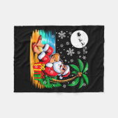 Couverture Polaire Funny Santa Sungles Drinking Coconut On Beach Chri (Devant (Horizontal))