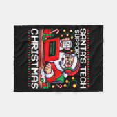 Couverture Polaire Funny Santa's Tech Suprt Rebooting Christmas Ugly  (Devant (Horizontal))