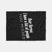 Couverture Polaire Funny Sarcastic Dear Karma Have A List Of People Y (Devant (Horizontal))