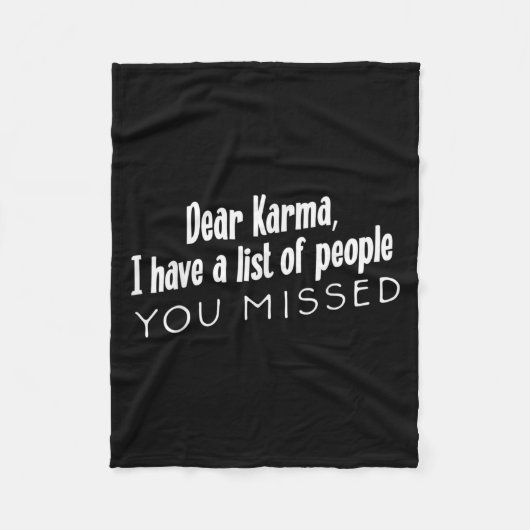 Couverture Polaire Funny Sarcastic Dear Karma Have A List Of People Y (Devant)