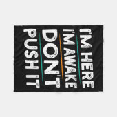 Couverture Polaire Funny Sarcastic Quote Saying Motivation I'm Here I (Devant (Horizontal))