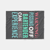 Couverture Polaire Funny Sarcastic Warning Don't Off Bartender Pun (Devant (Horizontal))