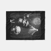 Couverture Polaire Funny Sasquatch & Alien Rock On Hand Sign Ghos (Devant (Horizontal))