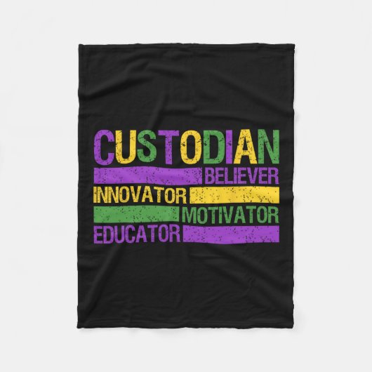 Couverture Polaire Funny School Custodian Mardi Gras Festival Party M (Devant)