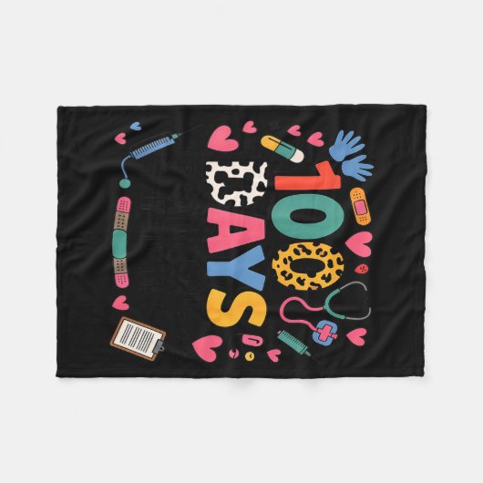 Couverture Polaire Funny School Nurse 100 Days Patching Tiny Humans I (Devant (Horizontal))