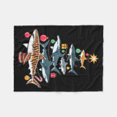 Couverture Polaire Funny Shark Christmas Tree  (Devant (Horizontal))