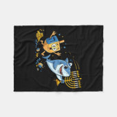 Couverture Polaire Funny Shark Dreidel Menorah Hanukkah Kids Womens M (Devant (Horizontal))