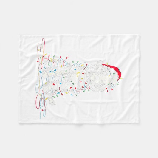 Couverture Polaire Funny Sheepadoodle Christmas Graphics Dog Lights L (Devant (Horizontal))