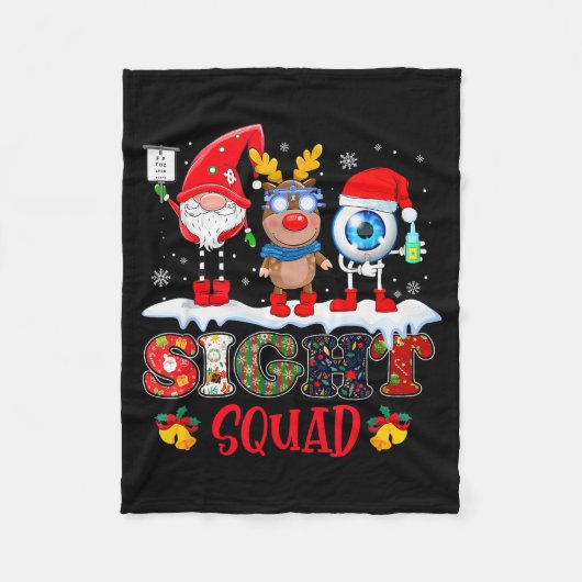 Couverture Polaire Funny Sight Squad Gnome Reindeer Santa Christmas O (Devant)